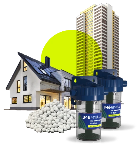 JJM condensate neutralizer solutions for residential and commercial high-efficiency appliances.